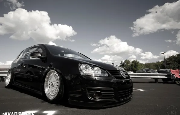 Picture black, tuning, volkswagen, Golf, golf, gti