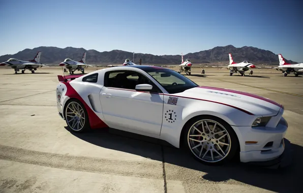 Auto, tuning, Mustang, fighters, Ford, Ford Mustang GT, US Air Force Thunderbirds Edition