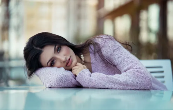 Picture eyes, look, girl, pose, sweater, Jesse Zepeda