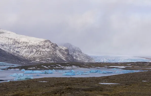 Picture Iceland, Southeast Iceland, Fjallsarlon glacier lagoon