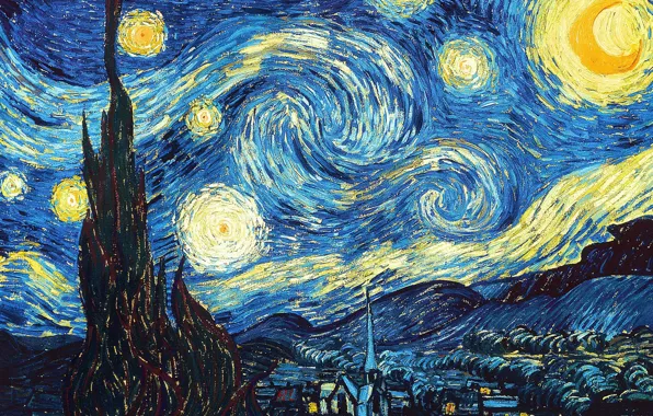 Picture, Starry night, van Gogh