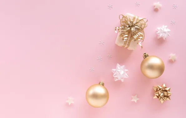 Winter, balls, snowflakes, holiday, gift, balls, Christmas, New year