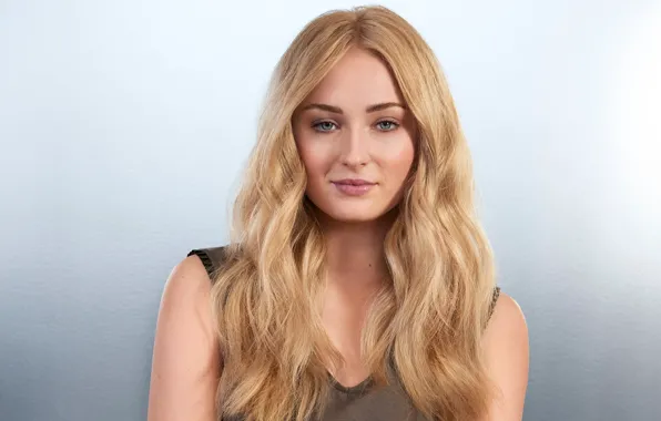 Background, portrait, makeup, actress, hairstyle, blonde, beauty, Sophie Turner