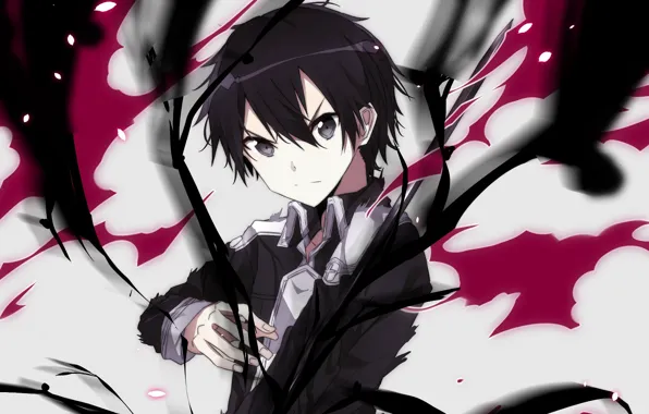 Look, anime, art, Blots, guy, Sword art online, Sword Art Online, Kirito