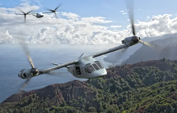 Mountains, Flight, USA, The tiltrotor, Lockheed Martin, Bell V-280 Valor, Tiltrotor aircraft