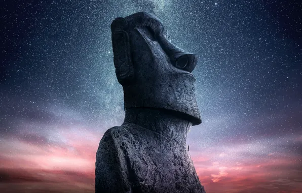 STONE, STATUE, The SKY, HEAD, SPACE, SCULPTURE, The WAY, MILKY