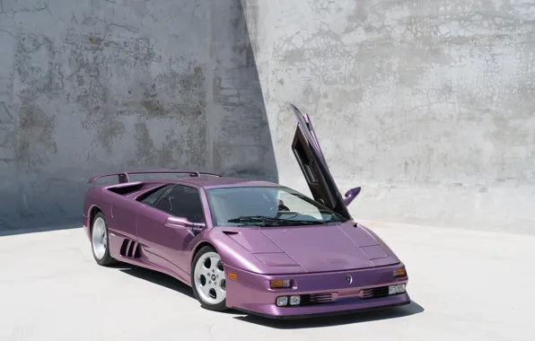 Purple, Classic, Supercar, Lamborghini Diablo