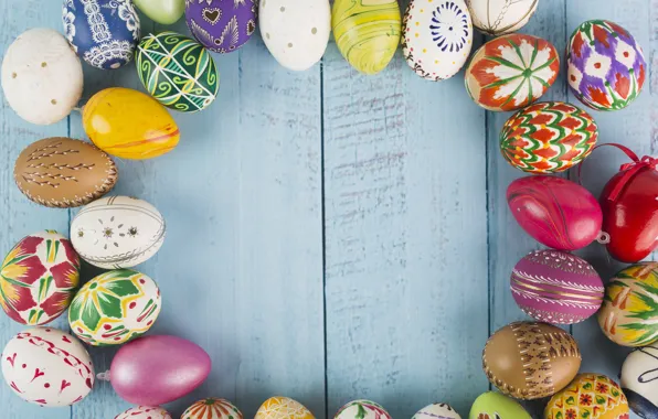Spring, colorful, Easter, wood, spring, Easter, eggs, decoration