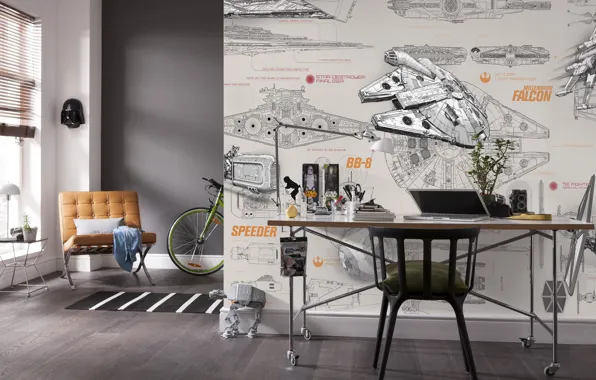 Wallpaper design, interior, living room