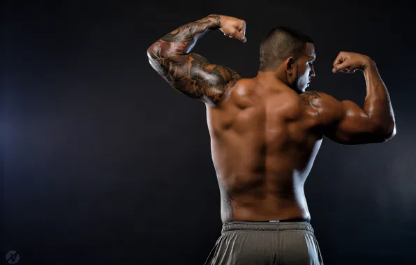 Body, back, guy, tattoo, athlete, Mia Fitness