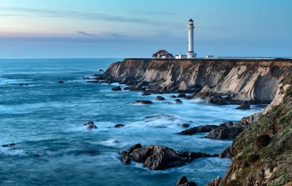 Picture coast, lighthouse, CA, USA