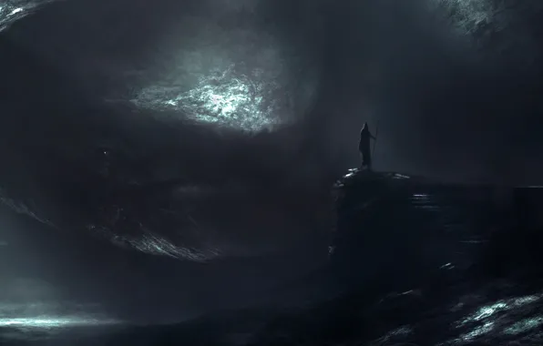 Dark, meeting, monster, something, dungeon