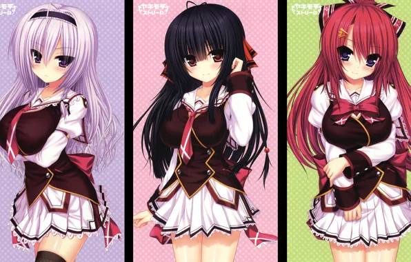 Kawaii, red, game, red hair, anime, brunette, blonde, cute