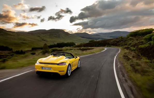 Sunset, Road, Porsche, Spyder, Porsche 718, 2019, Porsche 718 ( 982 ) Spyder