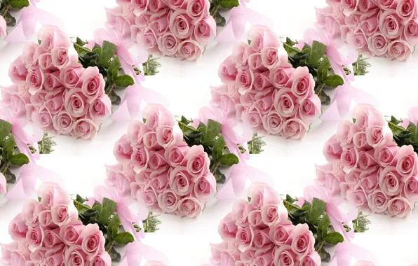 Picture flowers, pink, holiday, gift, roses, bouquet, texture, tape