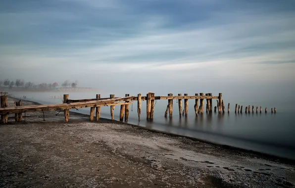 Landscape, bridge, lake