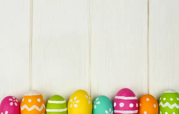 Eggs, colorful, Easter, happy, wood, spring, Easter, eggs