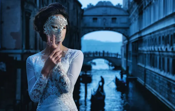 Picture girl, style, mask