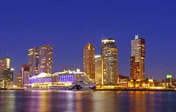 The city, lights, the building, liner