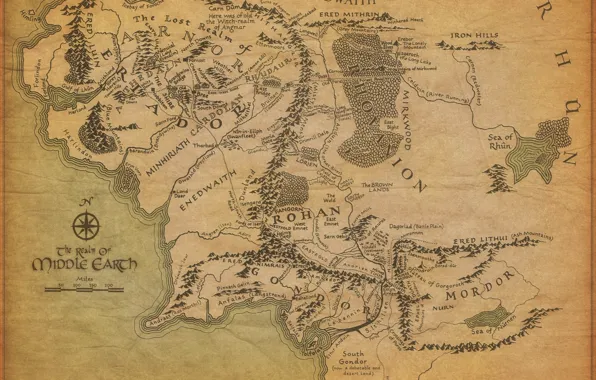 Map, the Lord of the rings, the area