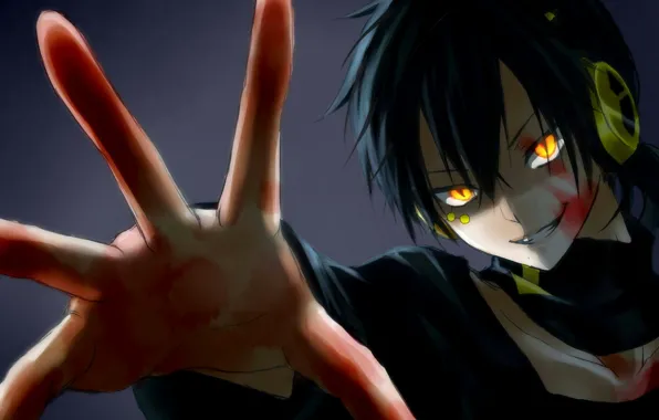 Look, smile, hand, art, guy, Kagerou Project