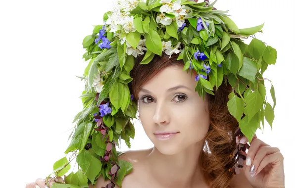 Girl, model, image, wreath, Irina, Evgeny Degtev