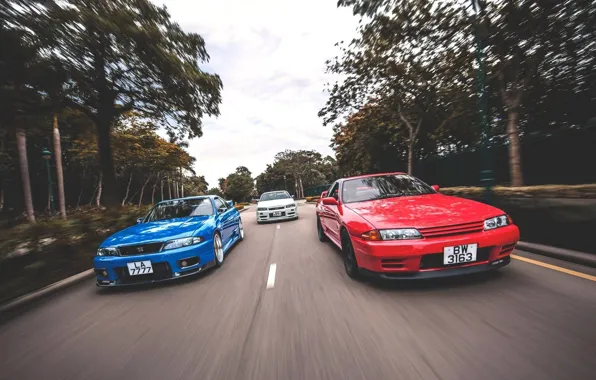 Nissan, turbo, red, white, skyline, japan, blue, jdm