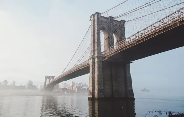 River, New York, USA, USA, Brooklyn bridge, New York, Brooklyn Bridge