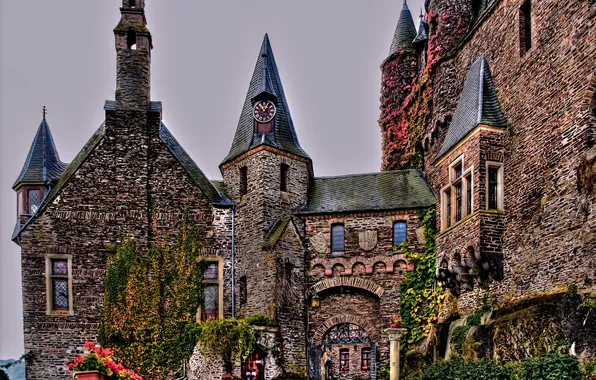 Design, castle, Germany, hdr, Cochem, Castle