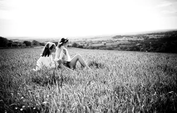 Picture field, grass, nature, girls, mood, stay, calm, girl