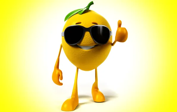 Picture smile, background, lemon, glasses, class, lemon, smile, background