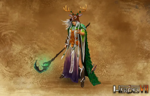 Elf, Staff, Might &amp; Magic 7, Heroes of might and magic 7, Forest Alliance, Druid …