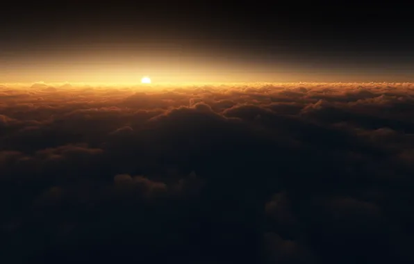 The sky, the sun, clouds