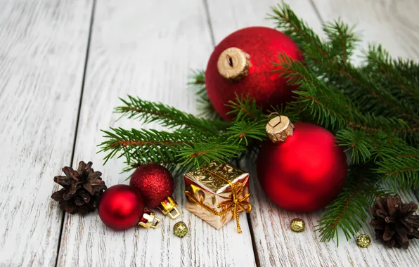 Decoration, balls, New Year, Christmas, christmas, balls, wood, merry