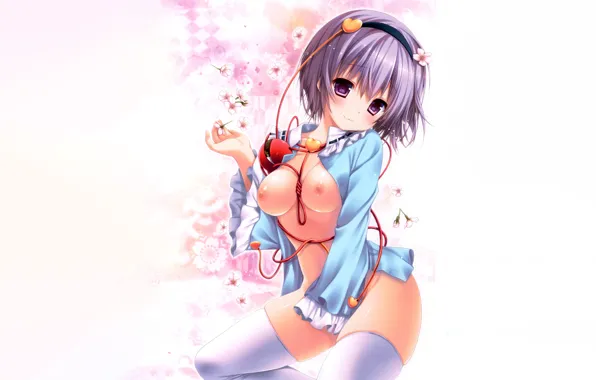 Girl, sexy, thighhighs, erect nipples, legs, nipples, boobs, anime