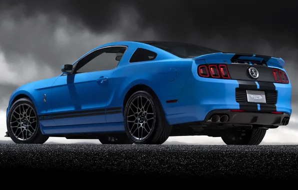 Picture blue, Mustang, Ford, Shelby, GT500, Mustang, Ford, Shelby