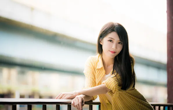 Look, girl, pose, Asian, cutie, bokeh