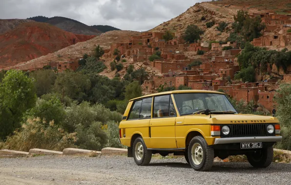 Picture mountains, vegetation, Land Rover, Range Rover, 1970, settlement, 4x4, SUV