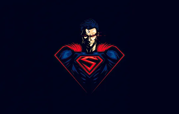 Minimalism, Superman, minimalism, Superman, the dark background, Clark Kent, Clark Kent, DC comics