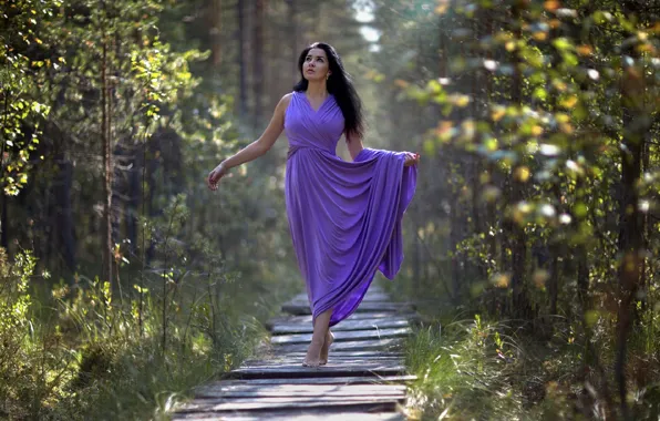 Summer, look, girl, the sun, nature, dress, brunette, With Sergei