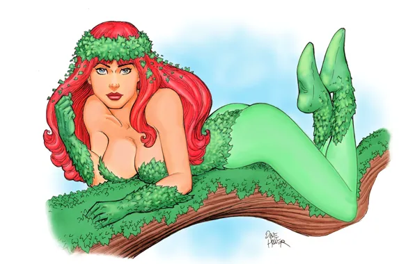 Picture look, girl, green, plants, costume, comic, Poison, Pamela Lillian Isley