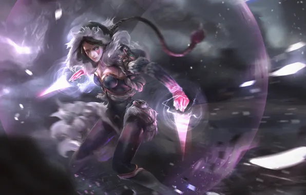 Picture girl, magic, art, fan art, dota 2, Lana, assassin templar