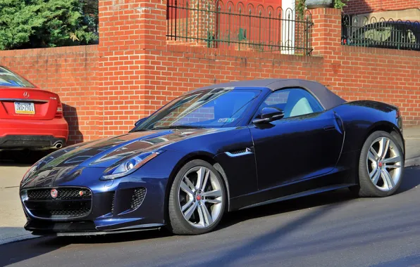 Picture road, street, Roadster, Jaguar, sports car, Jaguar F-Type Roadster