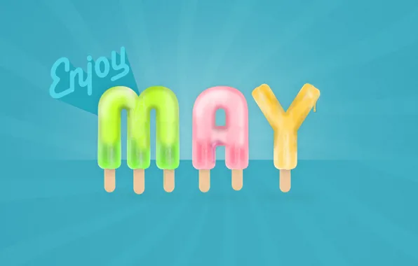 Picture a month, ice cream, may, may, enjoy