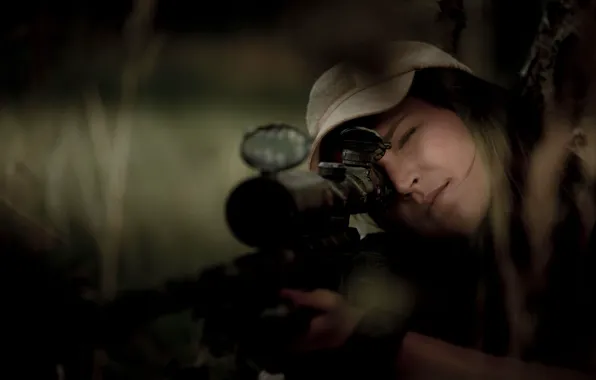 Hat, sniper, sight, rifle, Alissia Loop
