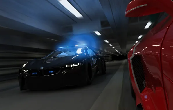 Police, chase, the tunnel