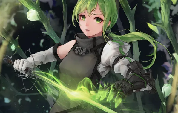 Girl, magic, sword