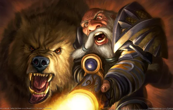 Picture Bear, WoW, World of Warcraft, Dwarf, The gun, Hunt, Pet, Dwarf