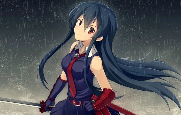 Katana, Anime, rain., Akame, Akame ga Kill!