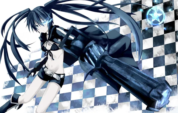 Picture girl, weapons, Black Rock Shooter, Mato, KURO, Insane black rock shooter, Kuroi, Mato
